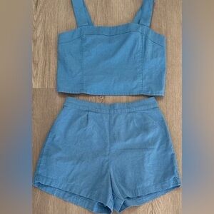 Abercrombie & Fitch Light Blue High-Waist Women's Shorts